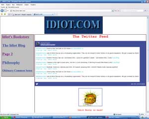 передная страничка сайта "idiot.com"
